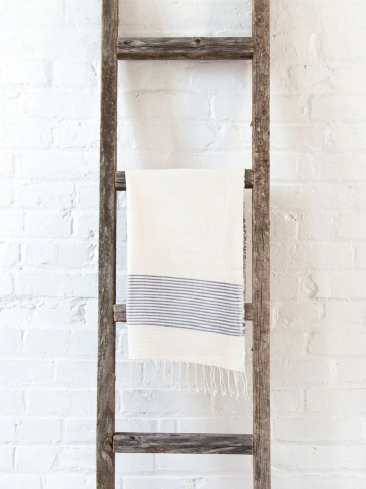 Riviera Hand Towel with Navy