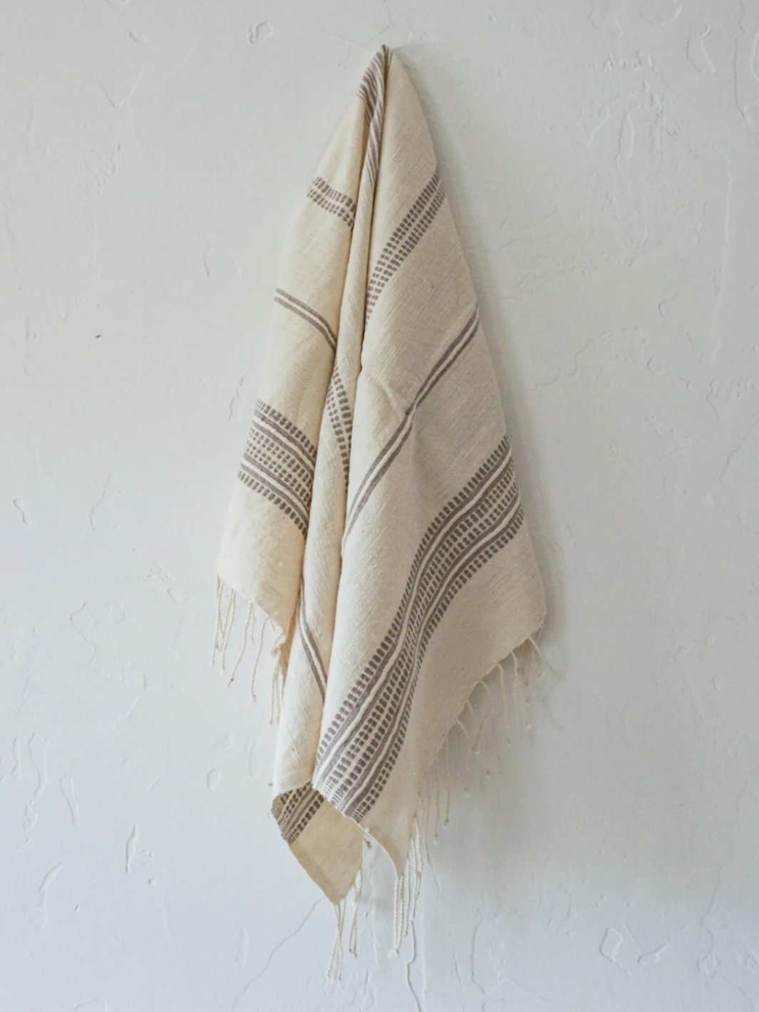 Aden Grey Stripes Hand Towel - Shop Hand Loomed Towels - Dear Keaton