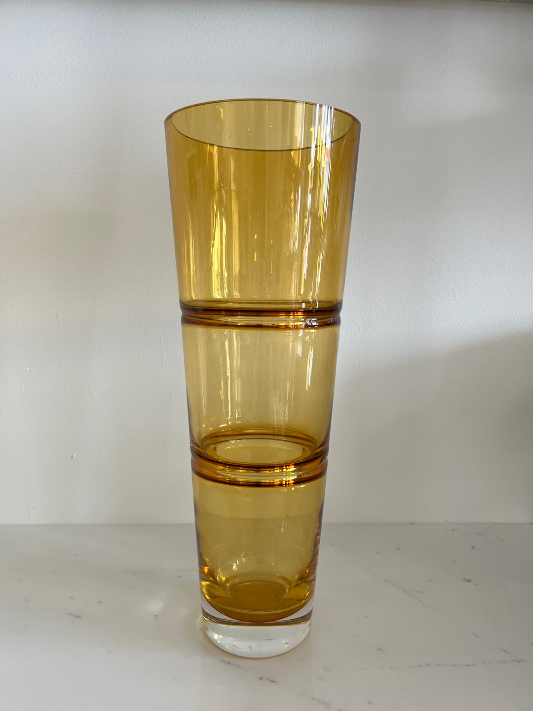 Vintage Mid Mod Amber Vase