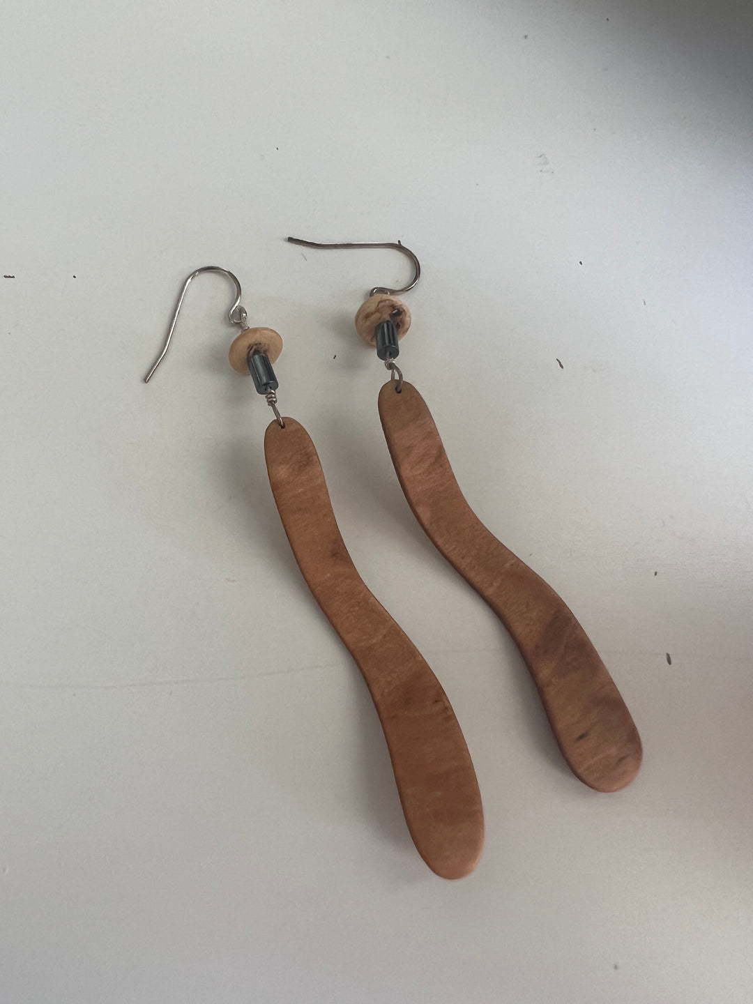Wood Veneer Earrings #7 by Shapiro Design Group