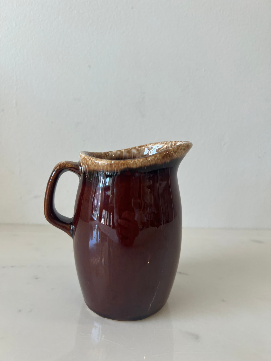 Vintage Brown Dip Glaze Creamer