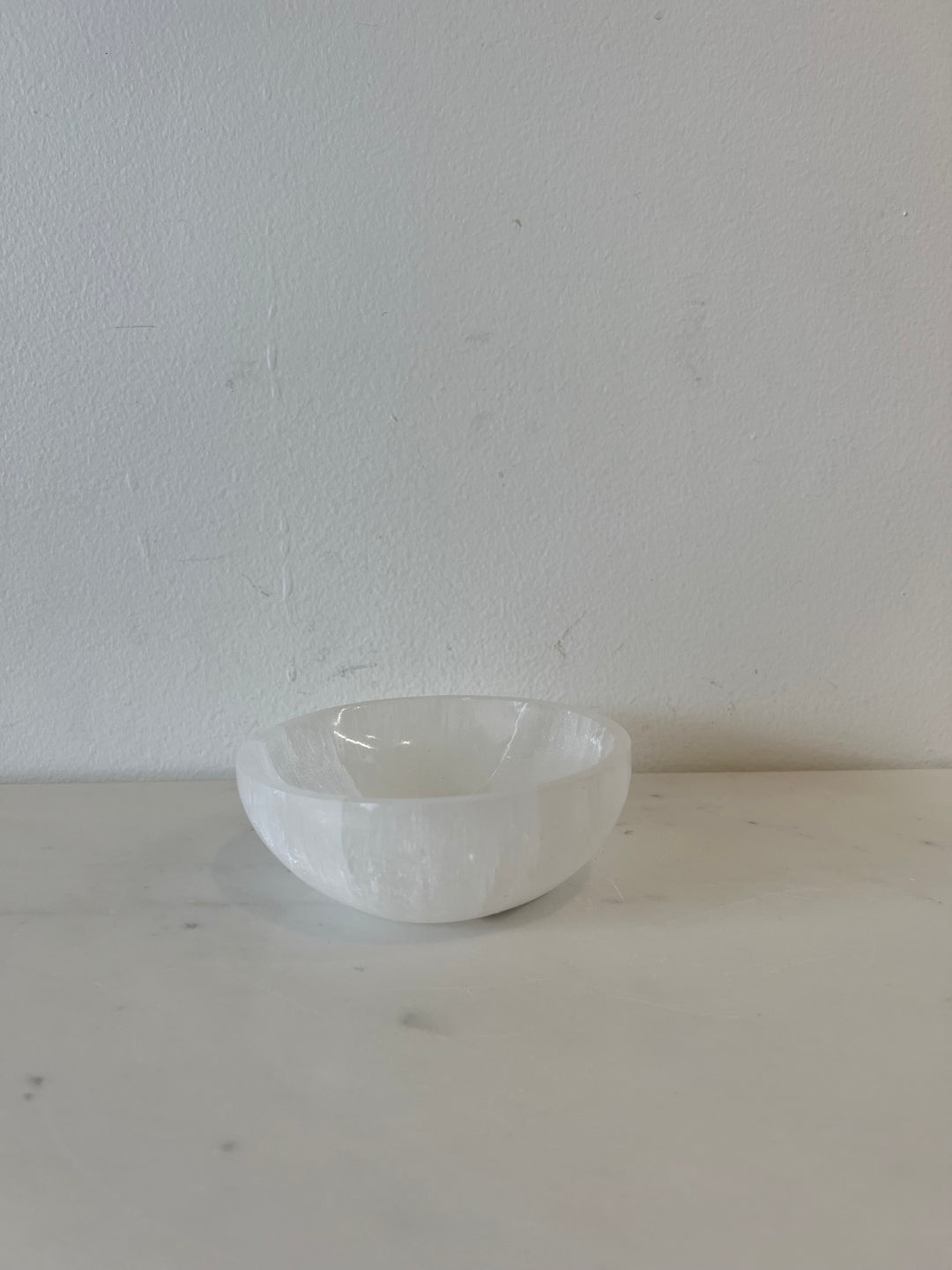 Vintage Large Selenite Bowl