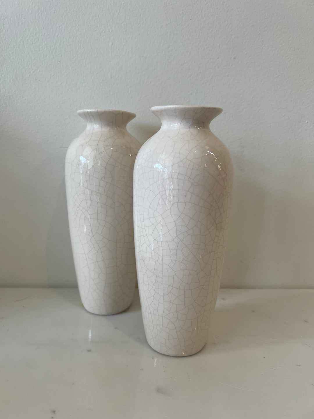 Short Fluted Crackle Vase