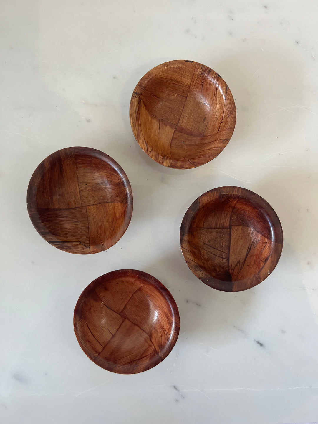 Vintage Tiny Wood Bowl Set of 4