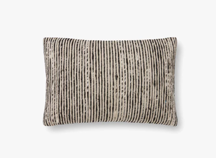 Black Multi Down Filled Lumbar Pillow
