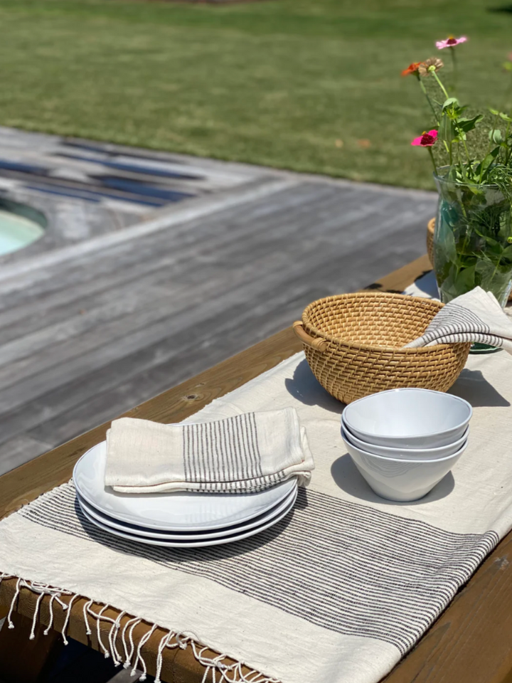 Riviera Hand Towel with Navy