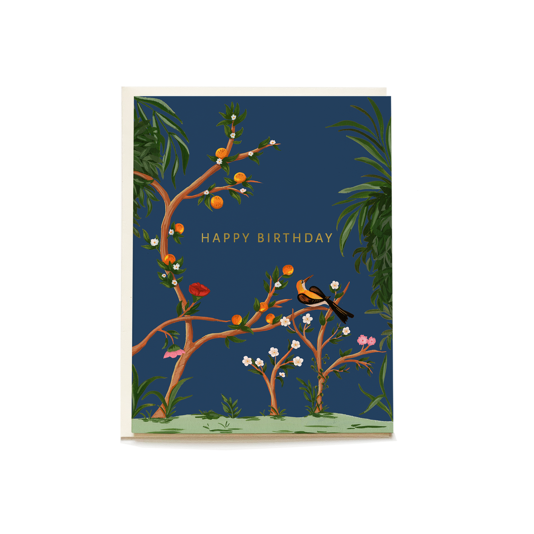 Ancient Garden "Happy Birthday" Greeting Card