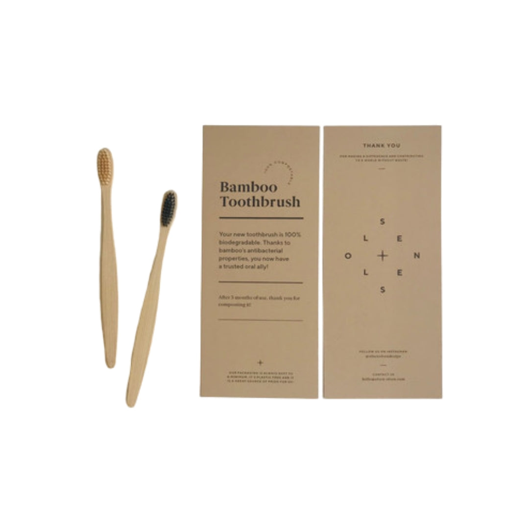 Bamboo toothbrush 100 deals biodegradable