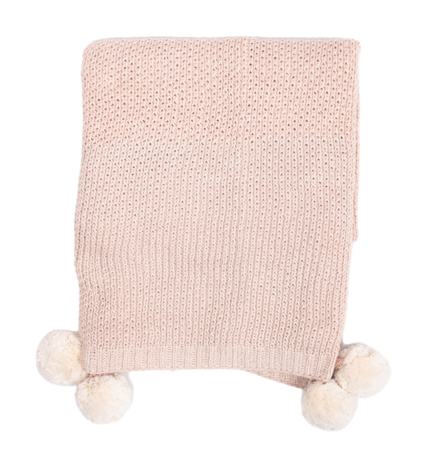 Organic Cotton Ombre Knit Throw Blanket Blush DOMAIN by Laura