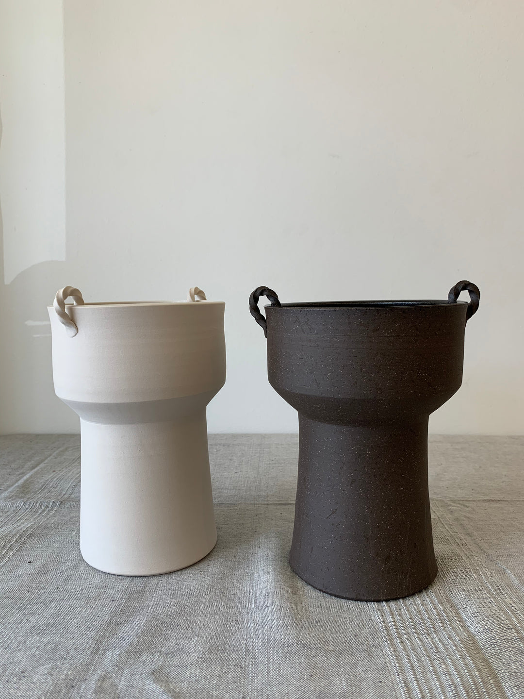 Light + Dark Handled Kylix Vase