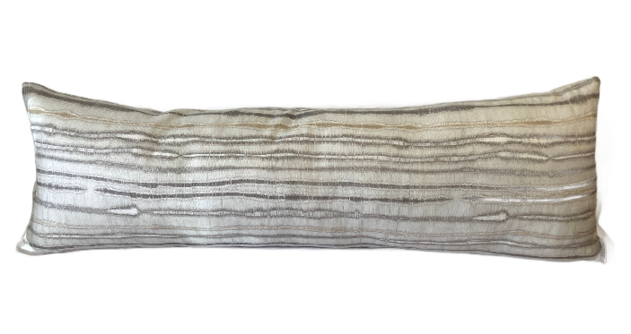 Cream + Striped Lumbar Pillow
