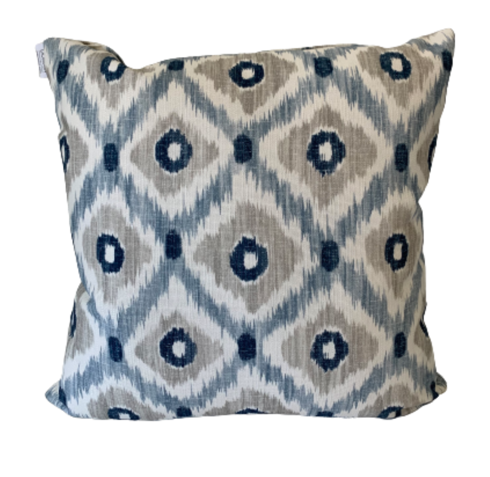 Navy Diamond Print Pillow