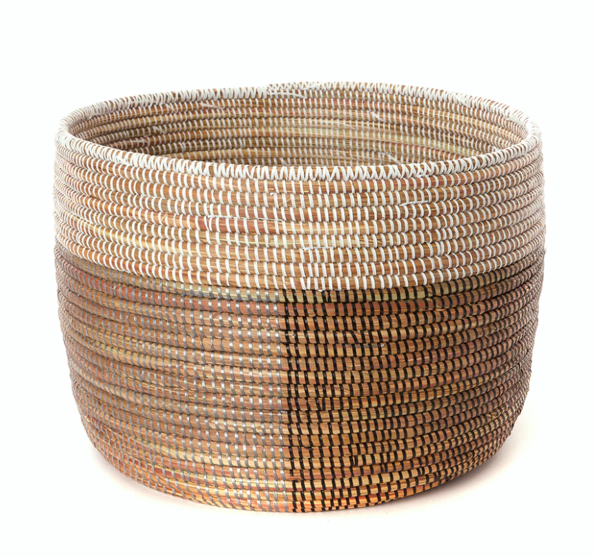 Black, Silver & White Half & Half Senegal Basket