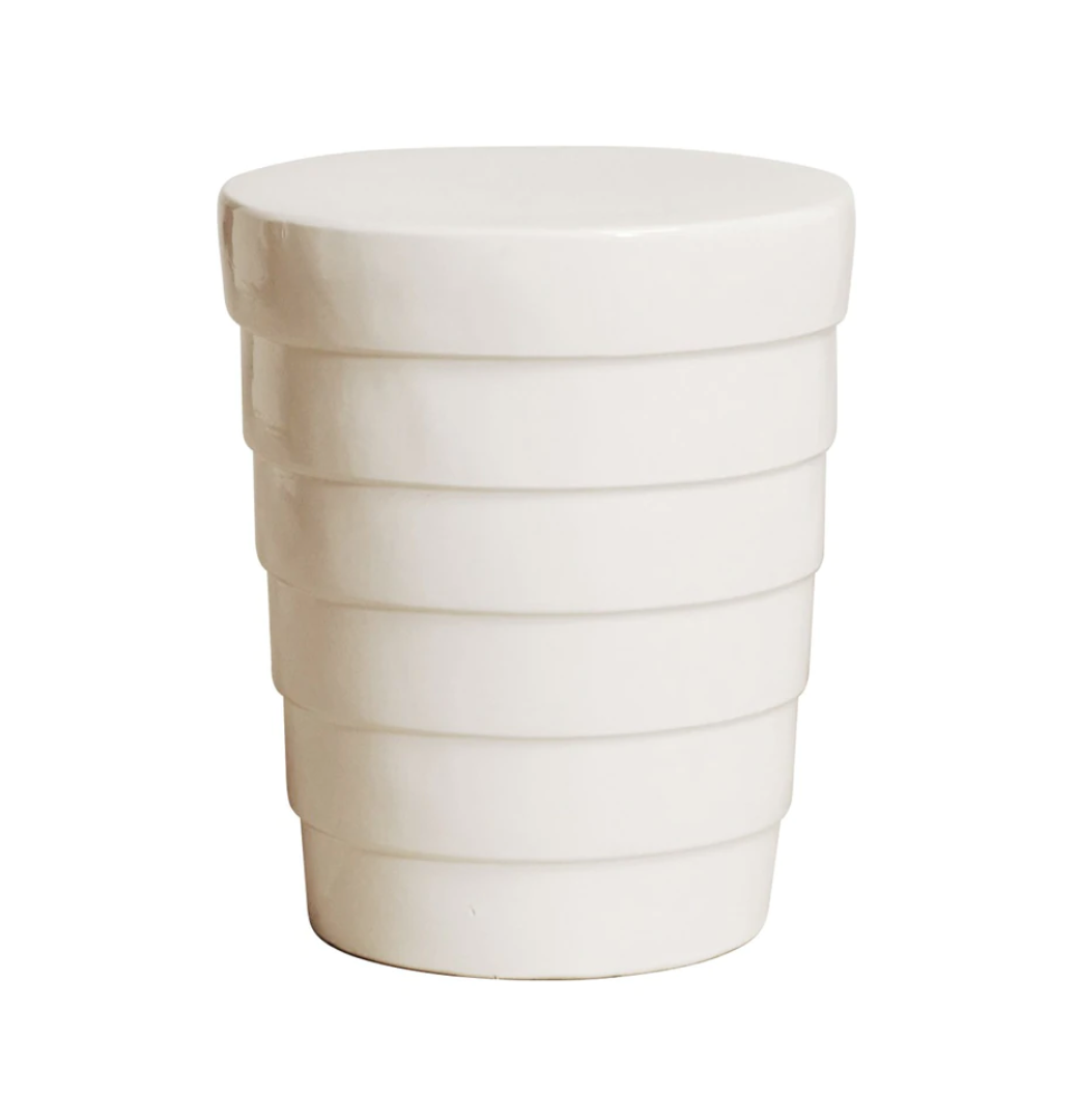 Terrace Garden Stool in White
