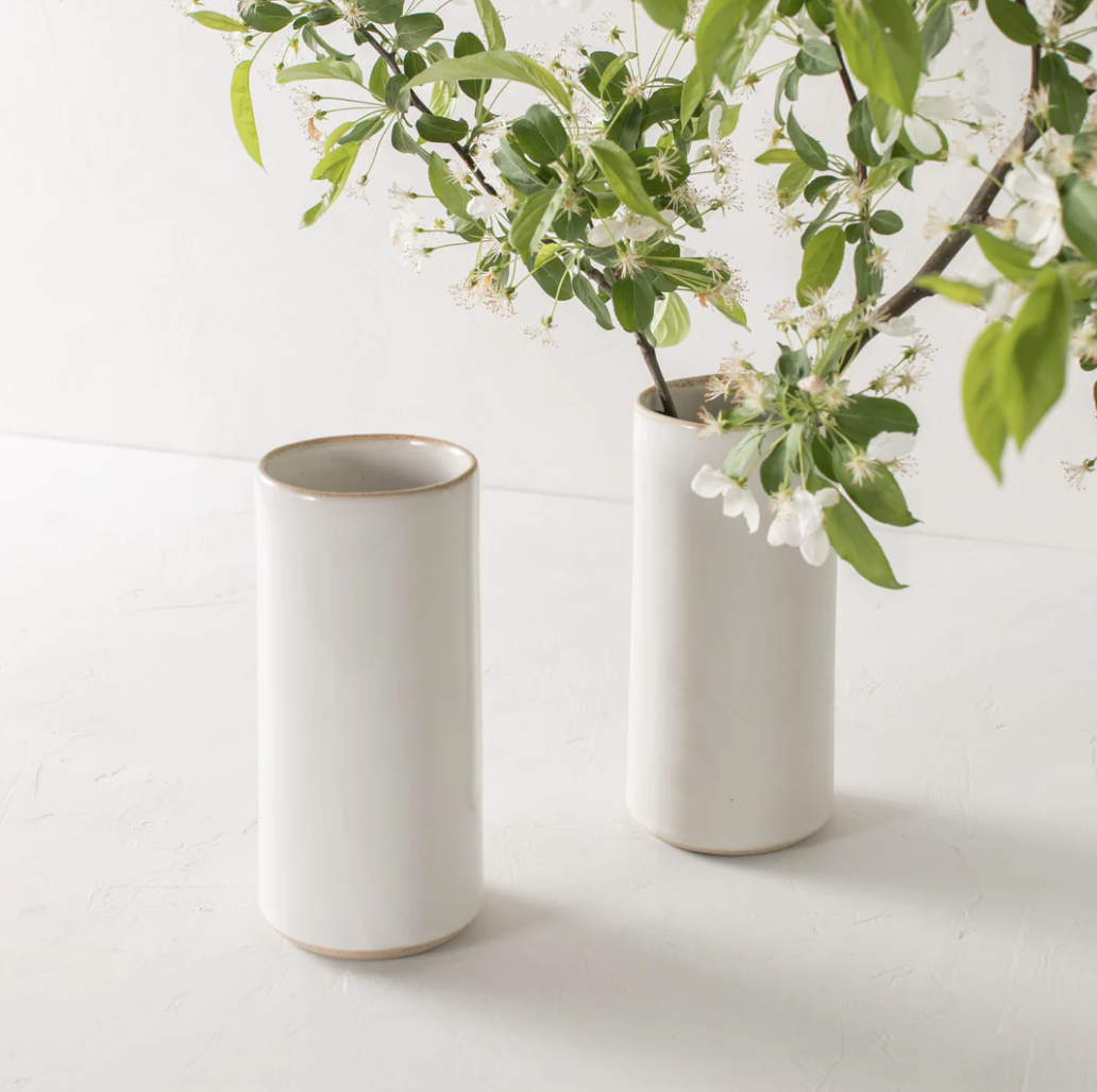Cylindrical Stoneware Vase