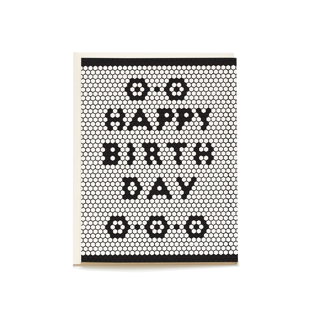 Retro Tile Birthday Greeting Card