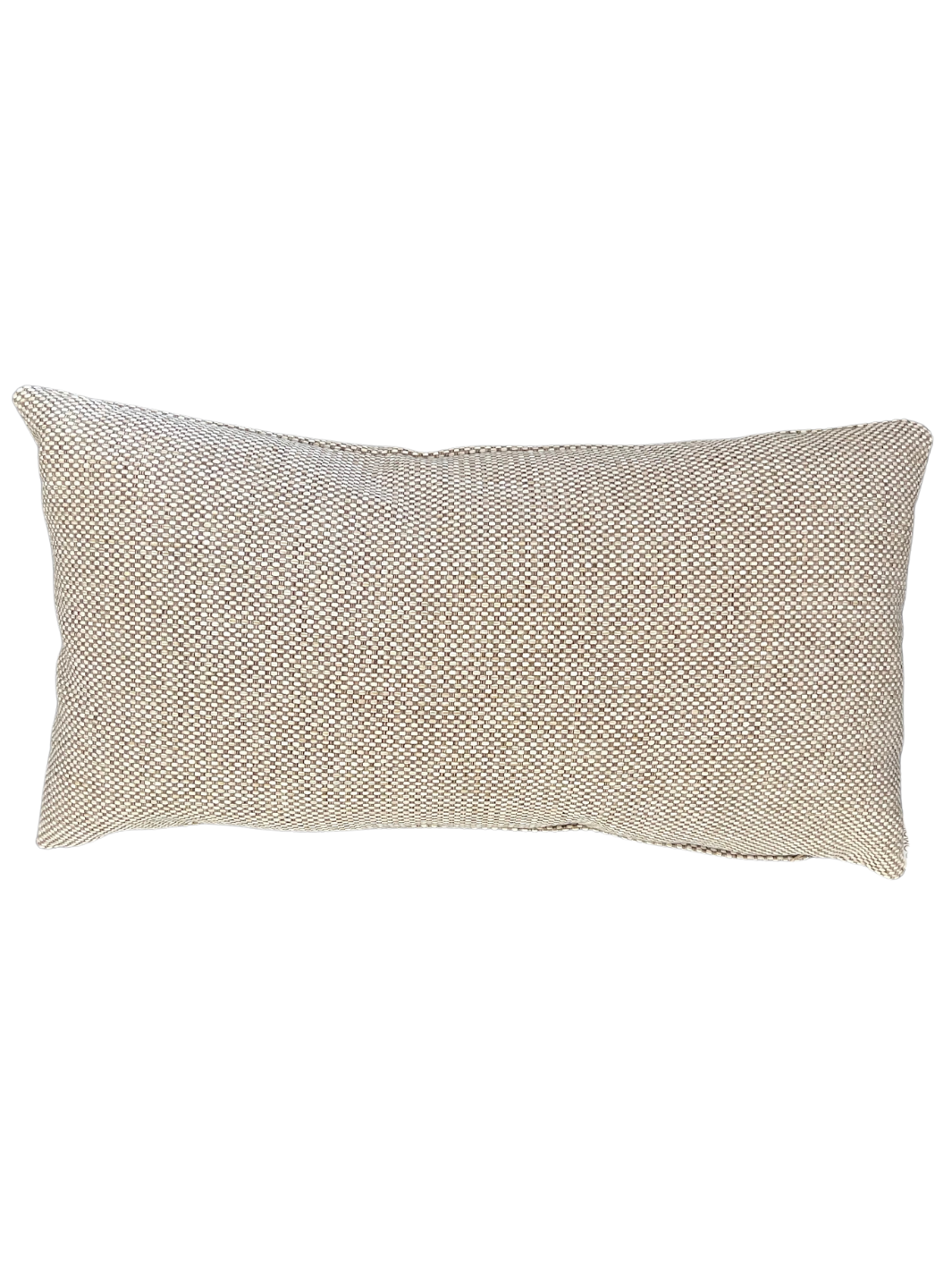 Brown and White Woven Lumbar Pillow