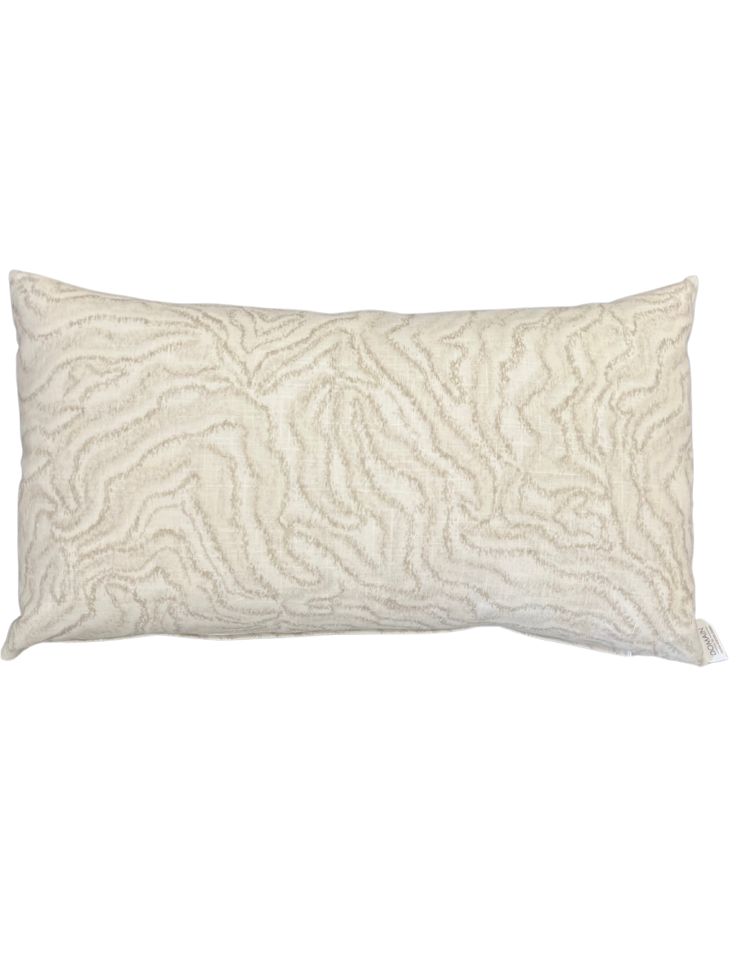 Ivory and Beige Abstract Lumbar Pillow