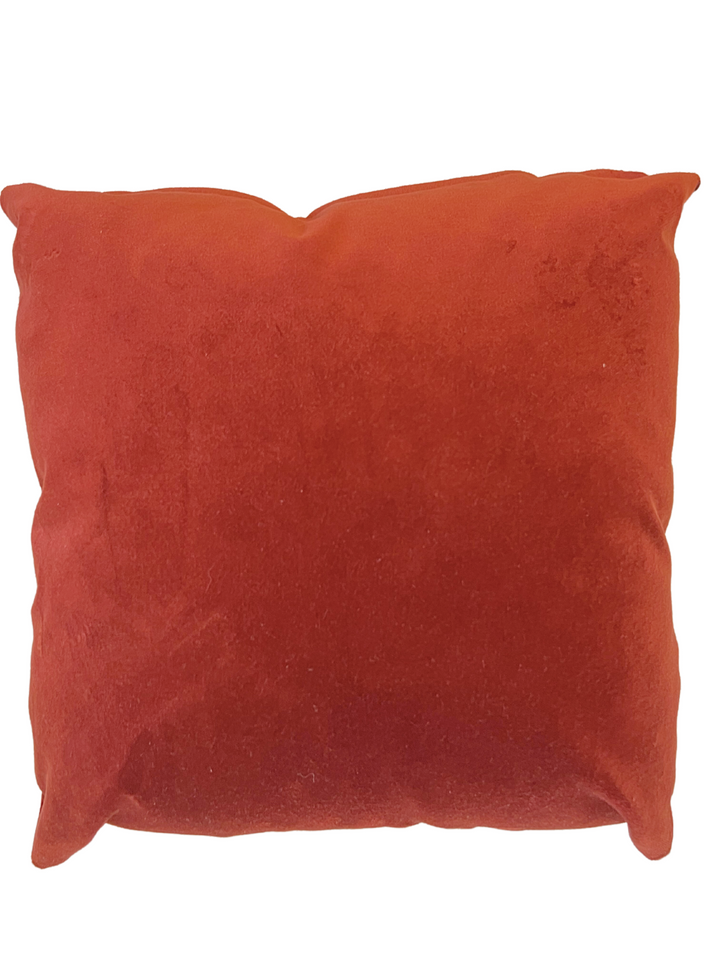 Burnt Red Orange Velvet Pillow