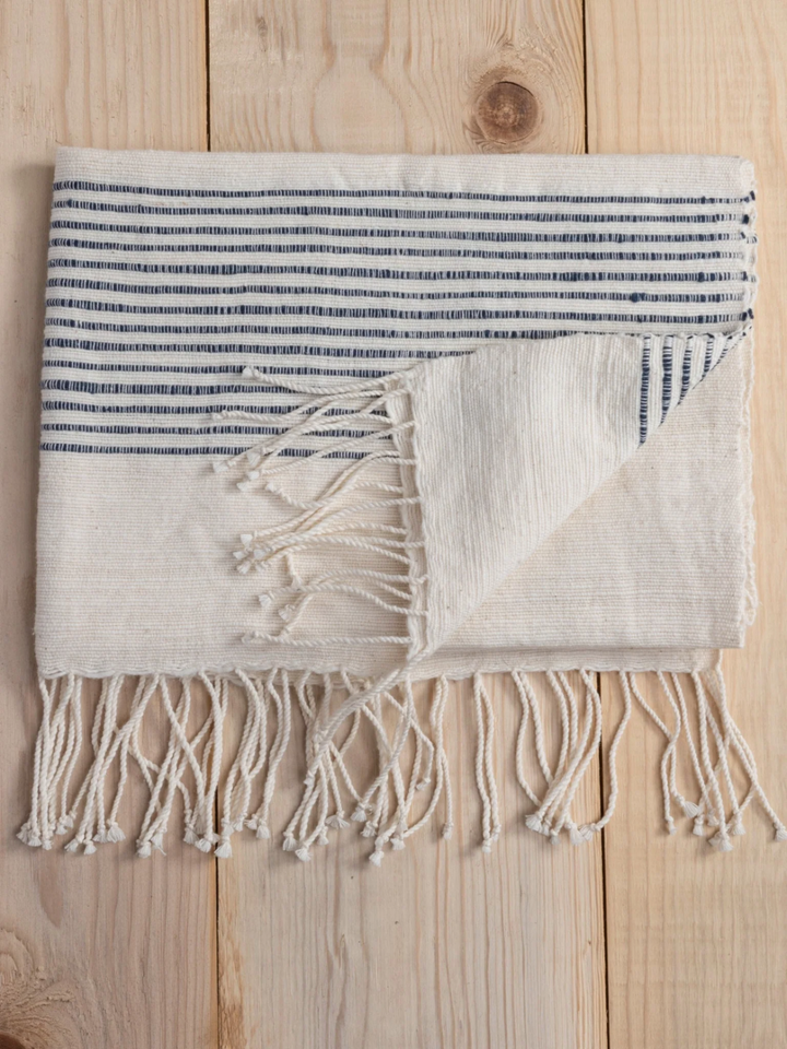 Riviera Hand Towel with Navy