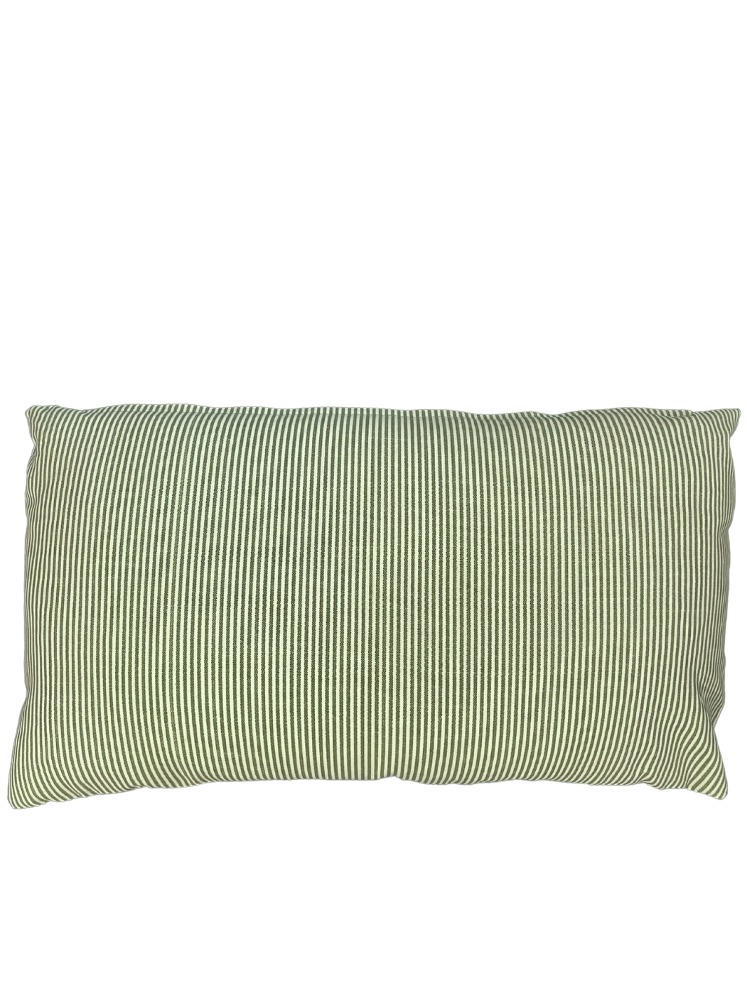 Green and White Striped Pillow