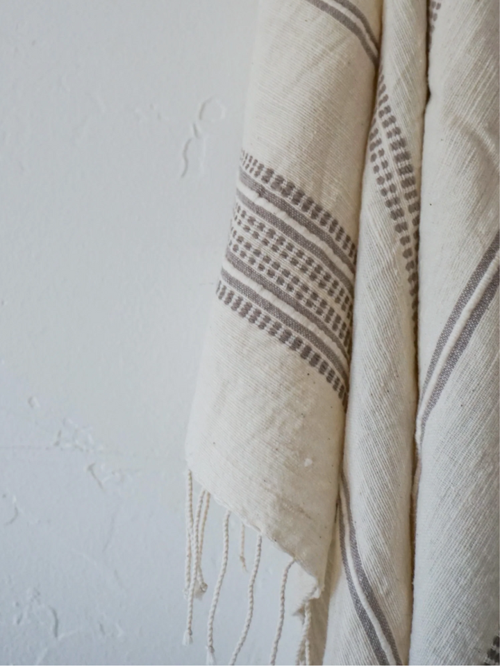 Aden Hand Towel in Natural with Stone