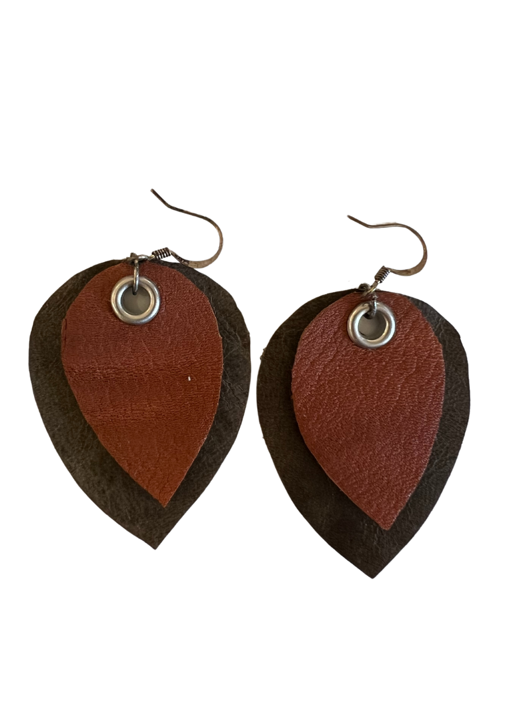 Large Custom Leather Earrings by Lenehan Studios