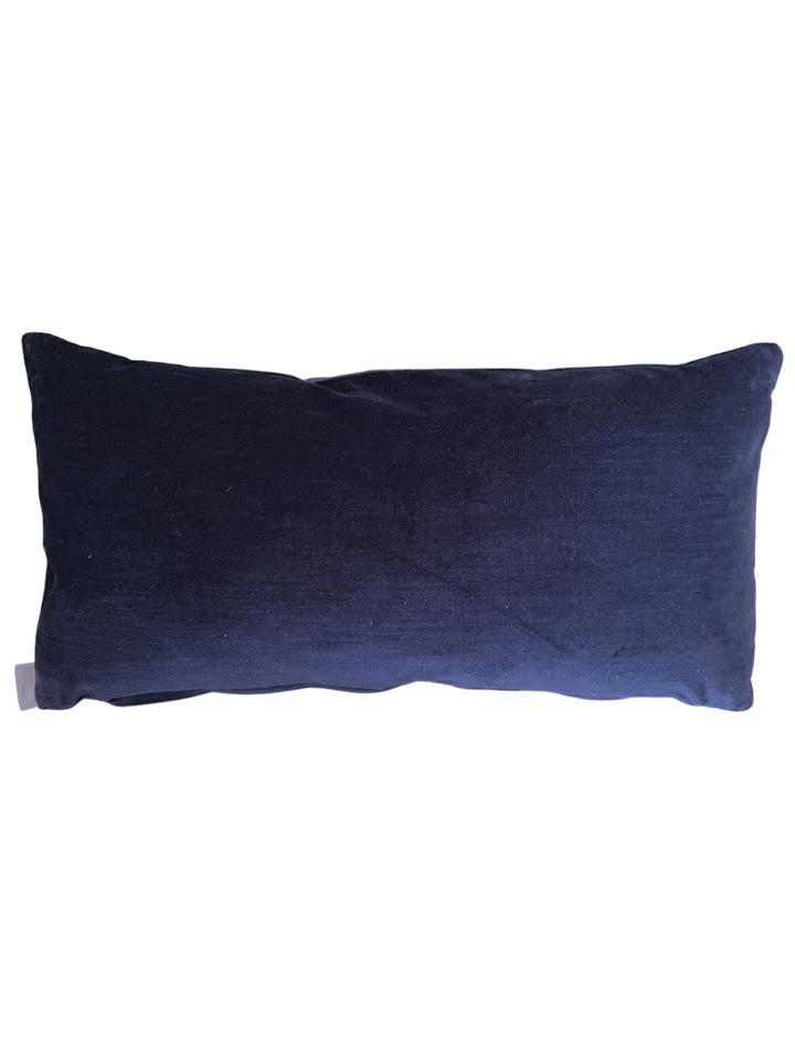 Navy Velvet Large Lumbar Pillow