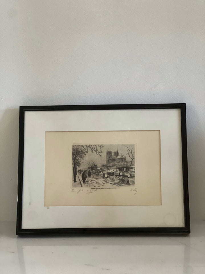 Framed Vintage Etchings, Signed