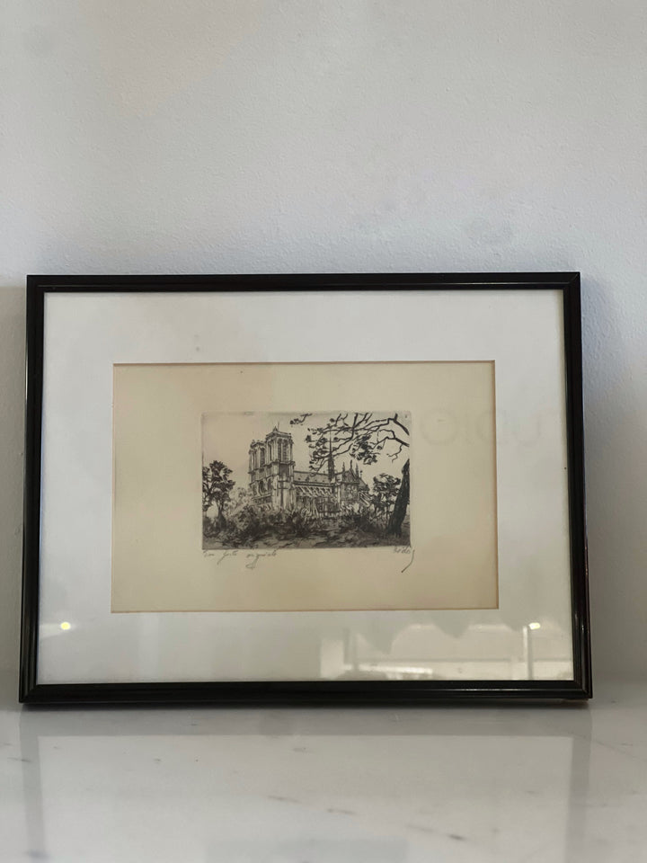 Framed Vintage Etchings, Signed