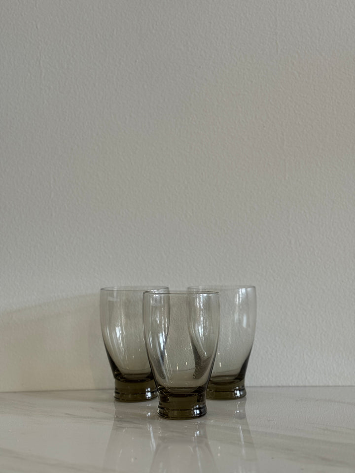 Vintage Smoky Glasses- Set of 6