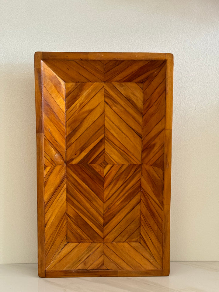 Vintage Chevron Wooden Tray