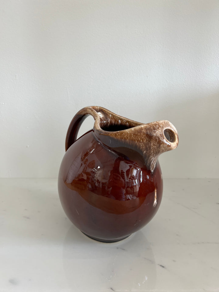 Vintage Glazed Brown Pot