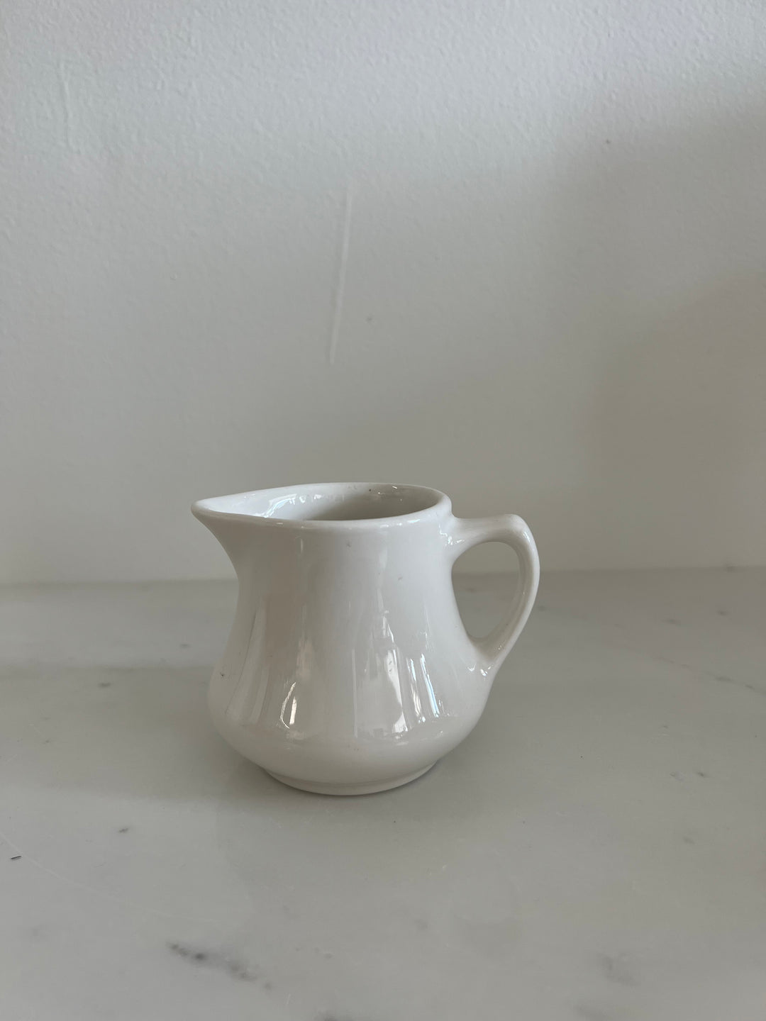 Small Vintage White Ceramic Pitcher