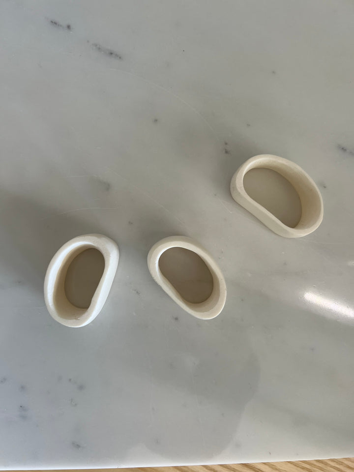 White Bone Napkin Rings