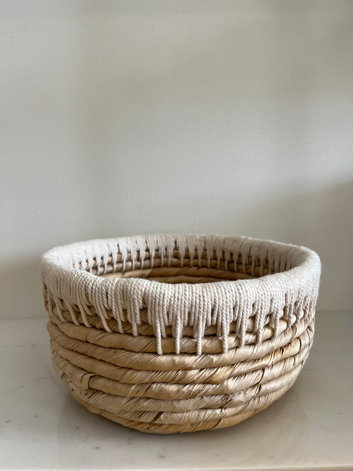 Woven Cotton + Grass Basket (Small)