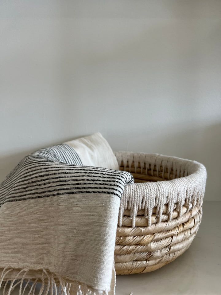 Woven Cotton + Grass Basket (Small)