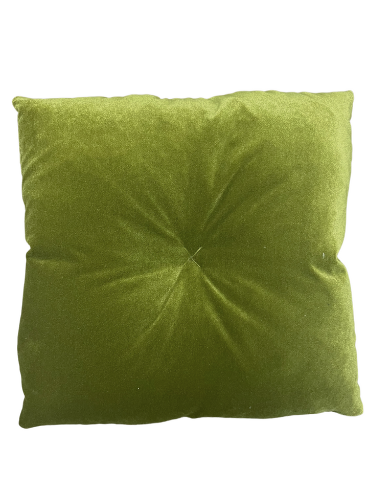 Olive Green Velvet Floor Pillow