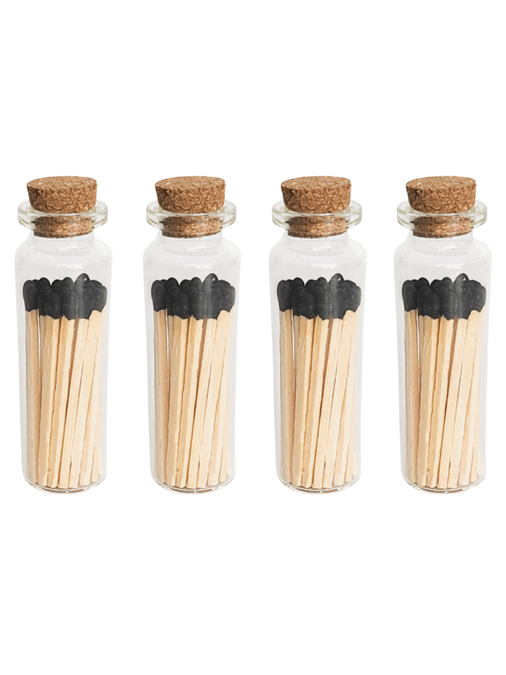 Black Tip Decorative Matches In Jar