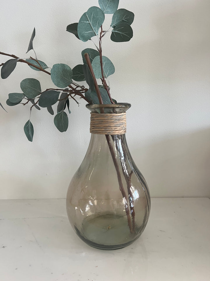 Olive Tall Glass Vase