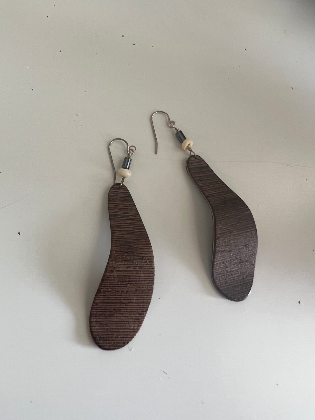 Wood Veneer Earrings #5 by Shapiro Design Group