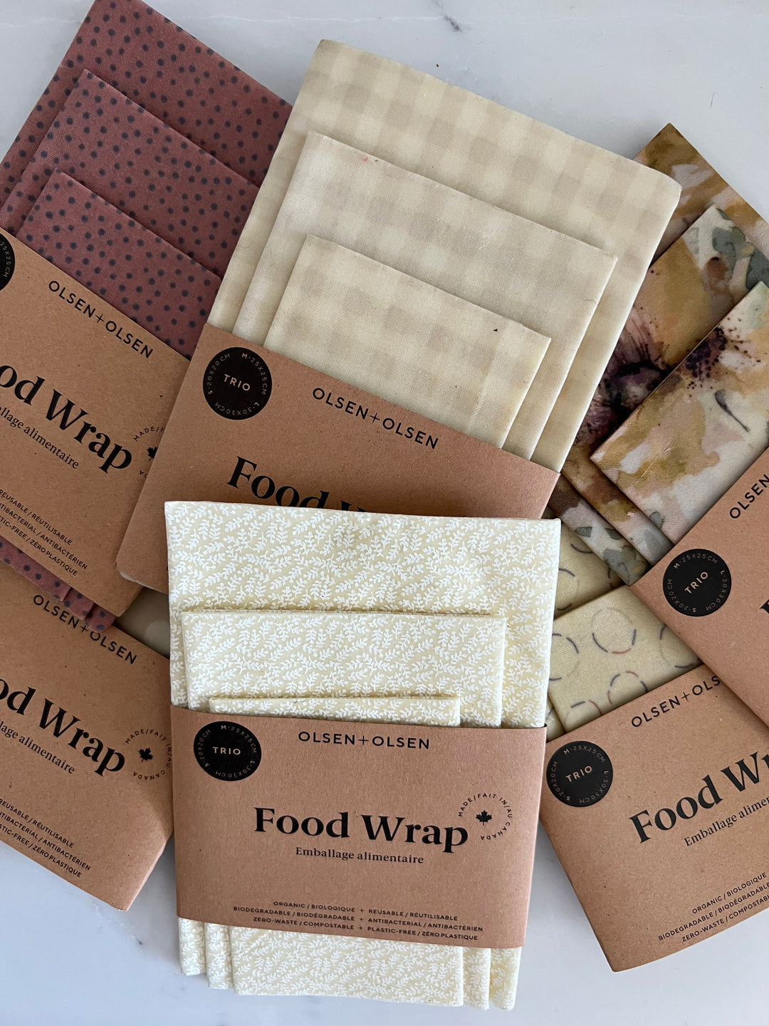 Organic Beeswax Food Wrap Collection - Neutral Color Mix