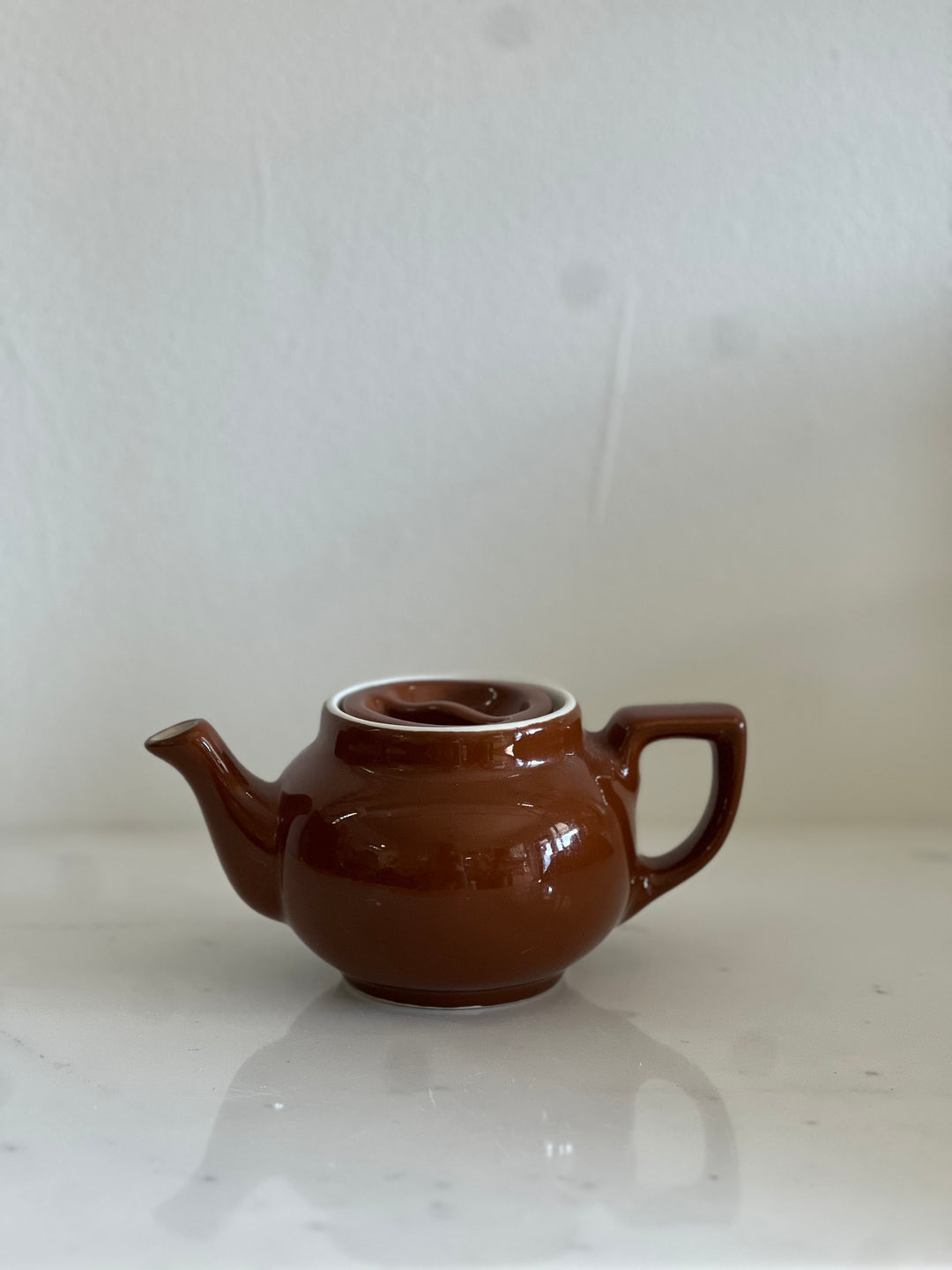 Vintage Mini Brown Glazed Tea Pot- Cafe