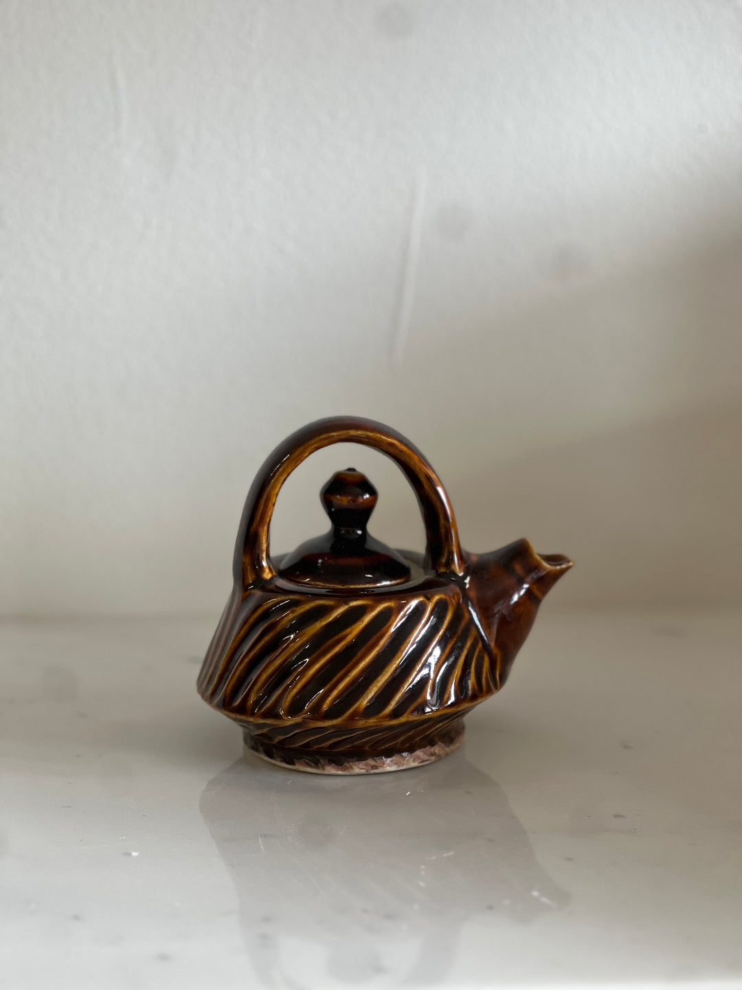 Vintage Mini Brown Tea Pot- Cafe