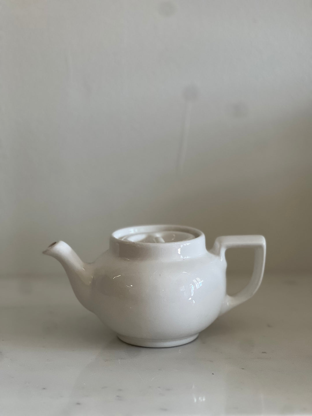 Vintage Mini Cream Glazed Tea Pot- Cafe