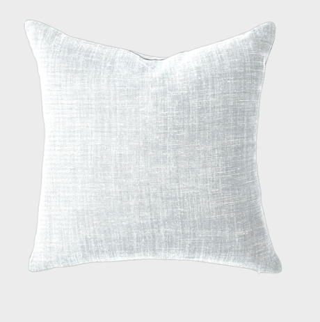 Pale Blue Linen Throw Pillow- Primary Bedroom