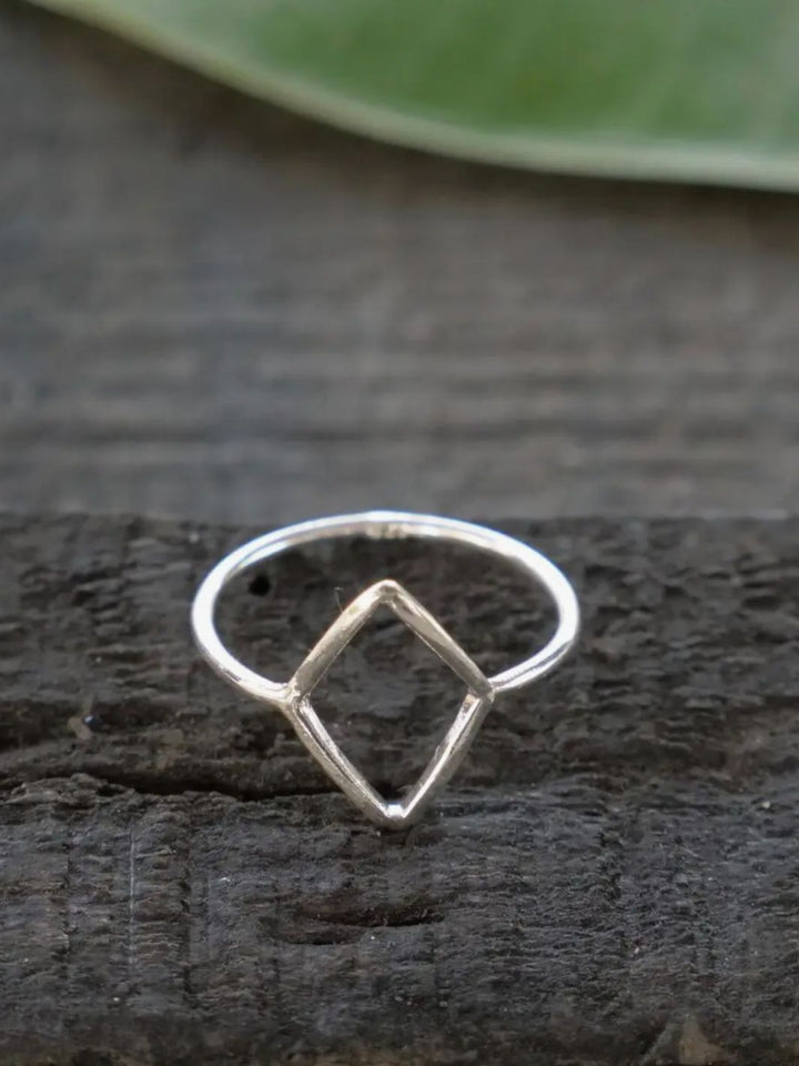 Rustic Diamond Ring in Sterling Silver