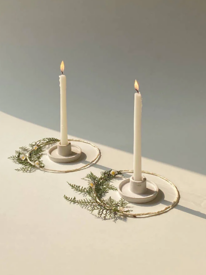 Whirl Ceramic Candle Holder in Matte Black