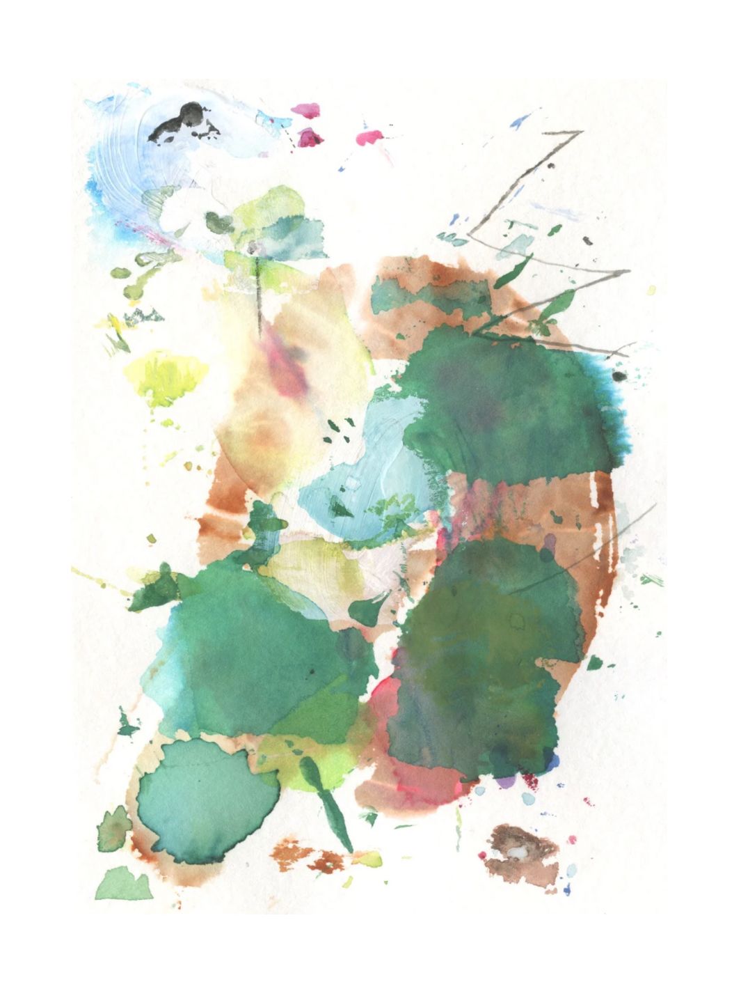 Brown Ellipse, Green and Zig Zag by Kathryn Sowinski