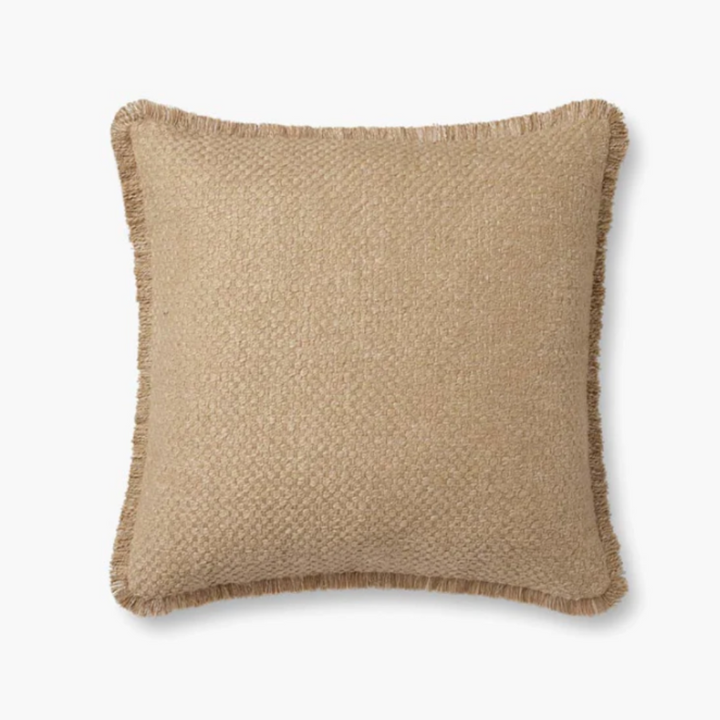 Natural Fringe Down Throw Pillow